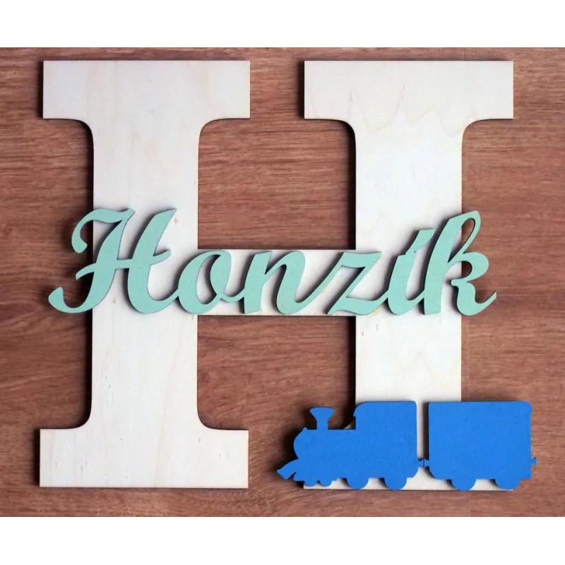 Monogram se jménem a vláčkem – náhled 1