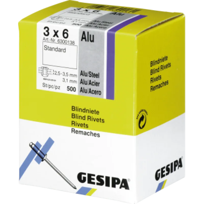 FREUND Slepé nýty, standard, Alu/Ocel 3,2x6mm (01311326)