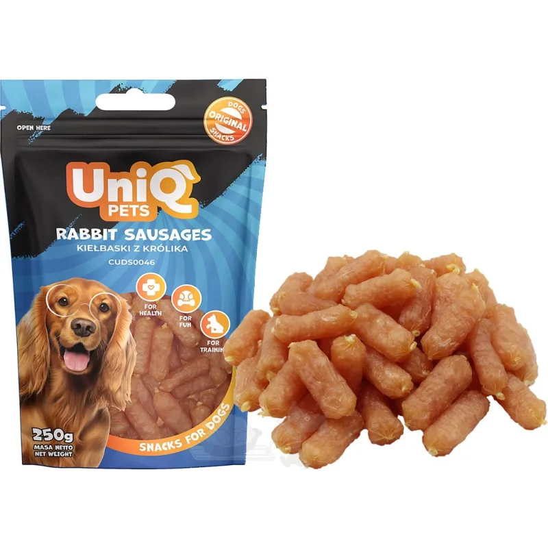 UNIQ PETS Králičí párečky 250g (měkké)
