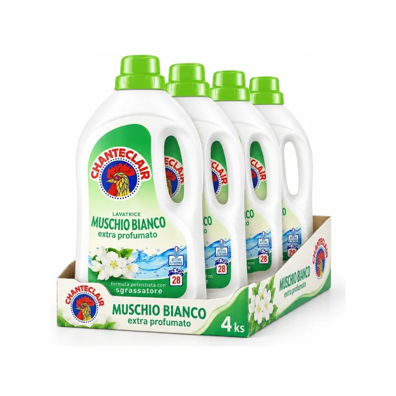 Chanteclair prací gel Muschio Bianco 4×1,26 l (4×28 dávek) - VÝHODNÉ BALENÍ  - výhodné balení