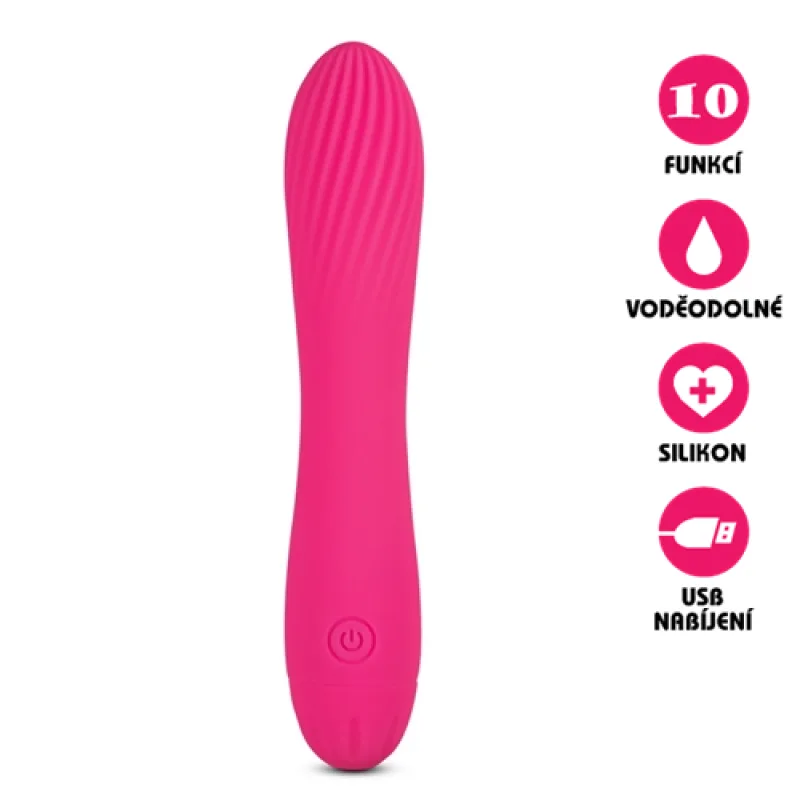 Silikonový vibrátor USB Massage Vibe růžový