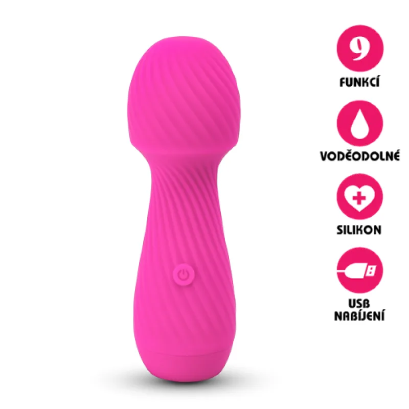 Masážní vibrátor USB Silicone Wand Massager růžový