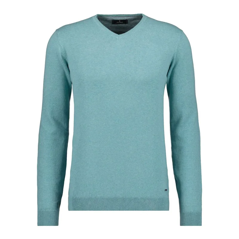 Pánský svetr RAGMAN V-neck Zelená