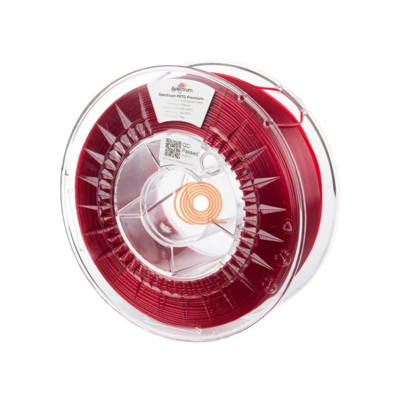 Filament Spectrum PET-G Premium Transparentní Červená [1,75mm, 1kg]