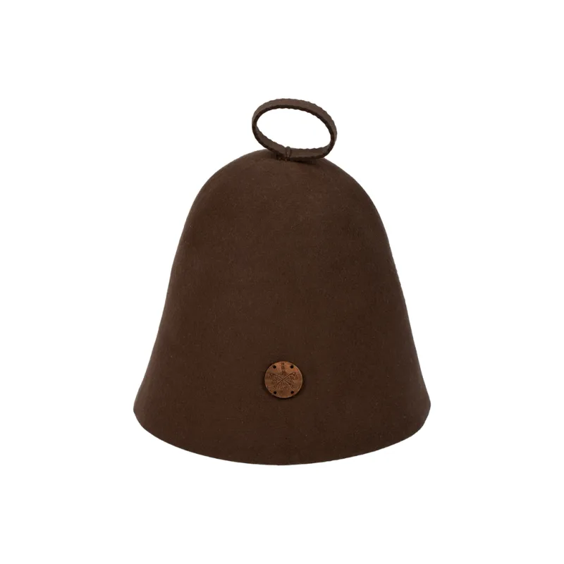 Klobouk do sauny hnědý, 100% jemná vlna, australský merino