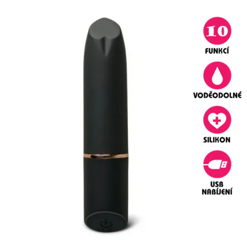 Mini vibrátor USB Extreme Lipstick černý