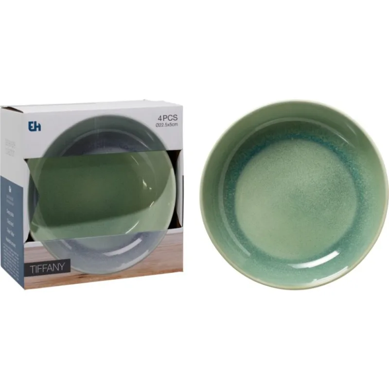 EXCELLENT HOUSEWARE Talíř hluboký sada 4 ks pr. 23 cm zelená