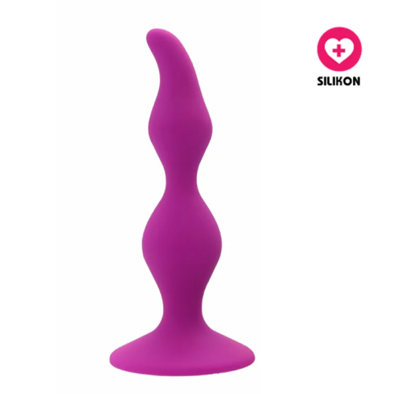 Silikonový anální kolík s přísavkou Suction Pleasure fialový