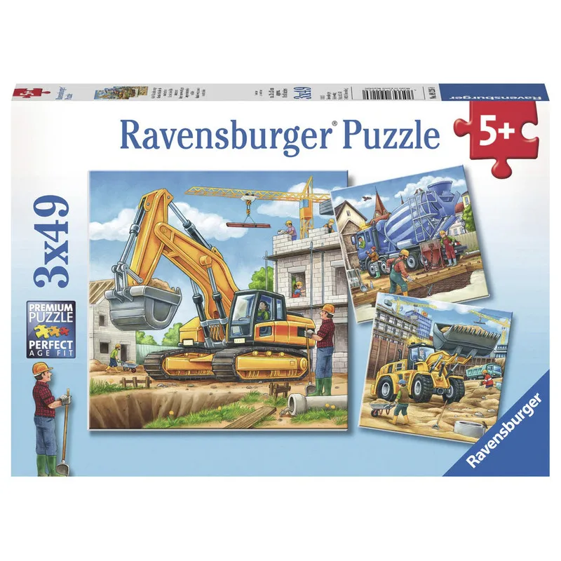 Ravensburger: Puzzle 3x49 ks - Obrovské pracovné stroje