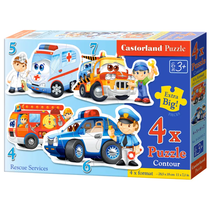 Puzzle Castorland 4v1 (4,5,6,7 dílků) Integrovaný záchranný systém