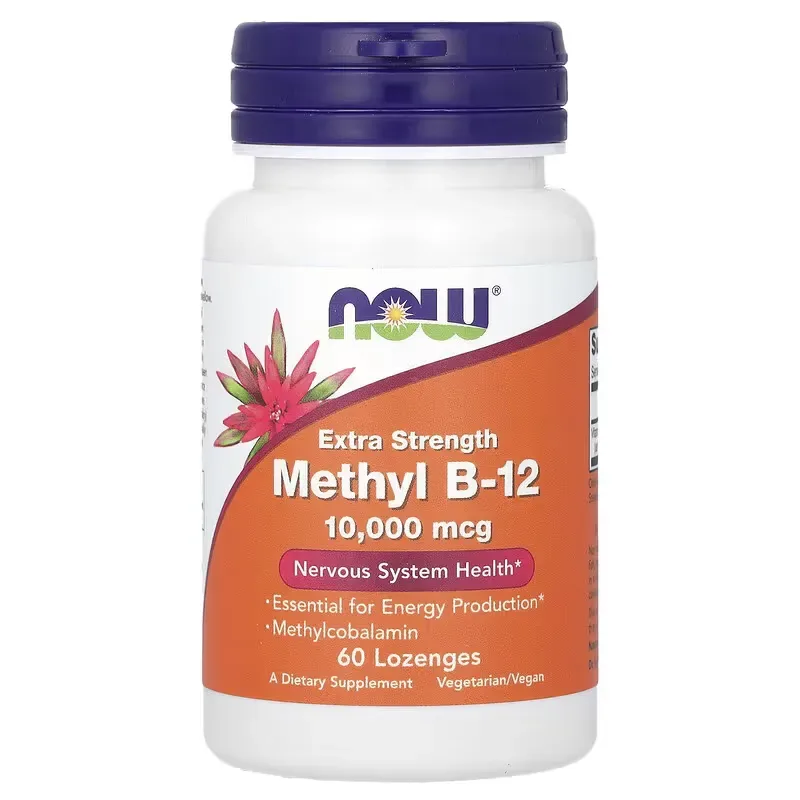 Now Methyl B-12 (methylkobalamin), 10,000 mcg, 60 pastilek