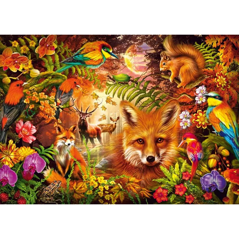 Puzzle Kvety, srsť a perie