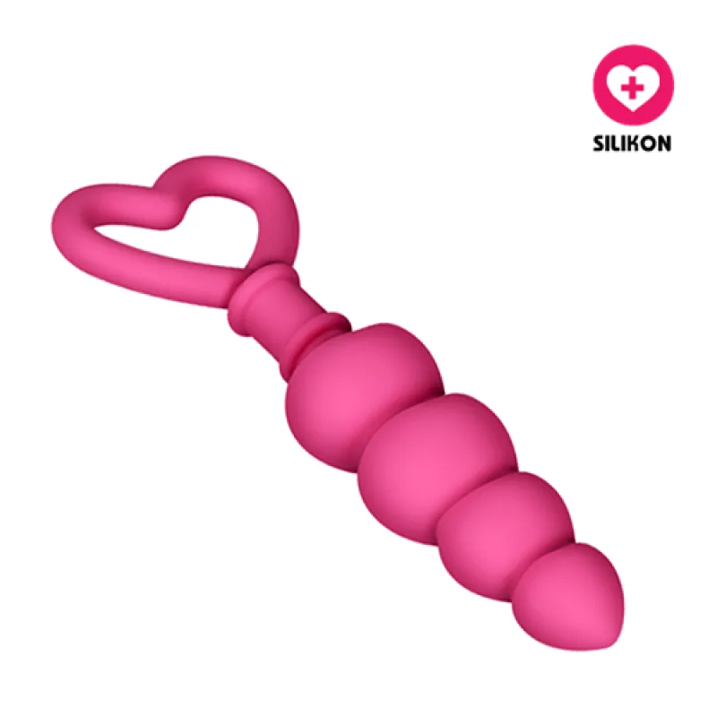 Silikonový anální kolík Heart Love Anal Plug růžový