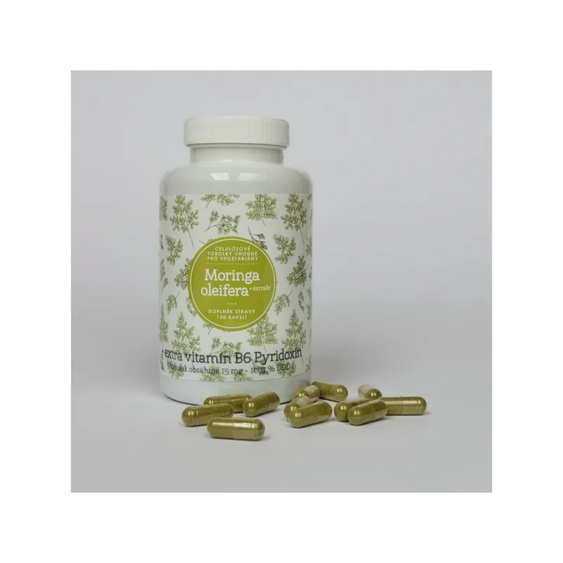 MORINGA OLEIFERA + VITAMÍN B6 Pyridoxin - celulózové tobolky 150 ks ONDŘEJ ULLRICH