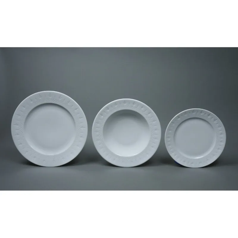 Talířová souprava porcelánová, bílá, Moritz Zdekauer, 24 dílná