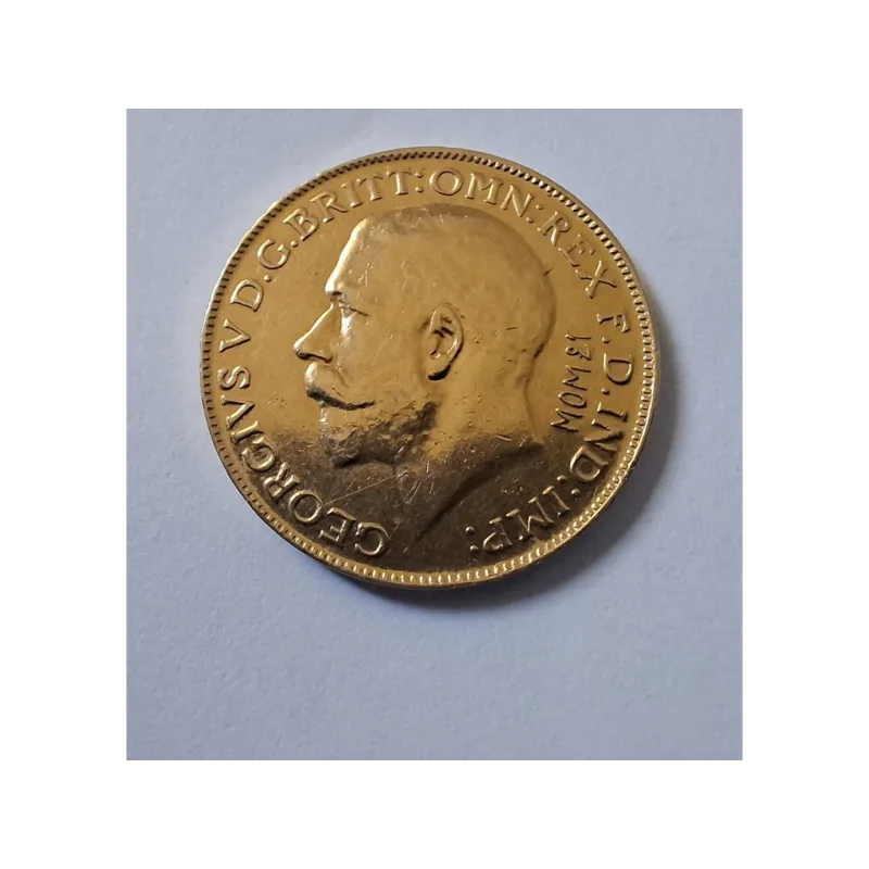 Zlatý britský Sovereign-George V.-1918-akce