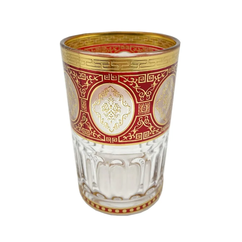 Zdobená arabská sklenka - Červená