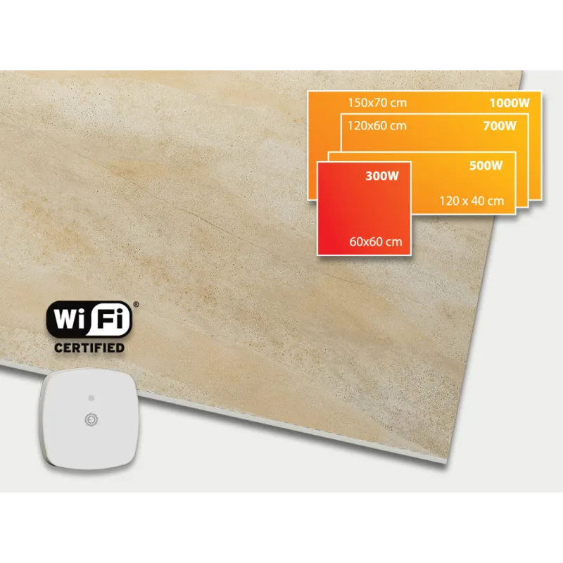ECOSUN 300 CR WiFi Mirage, keramický sálavý infrapanel s WiFi 300 W