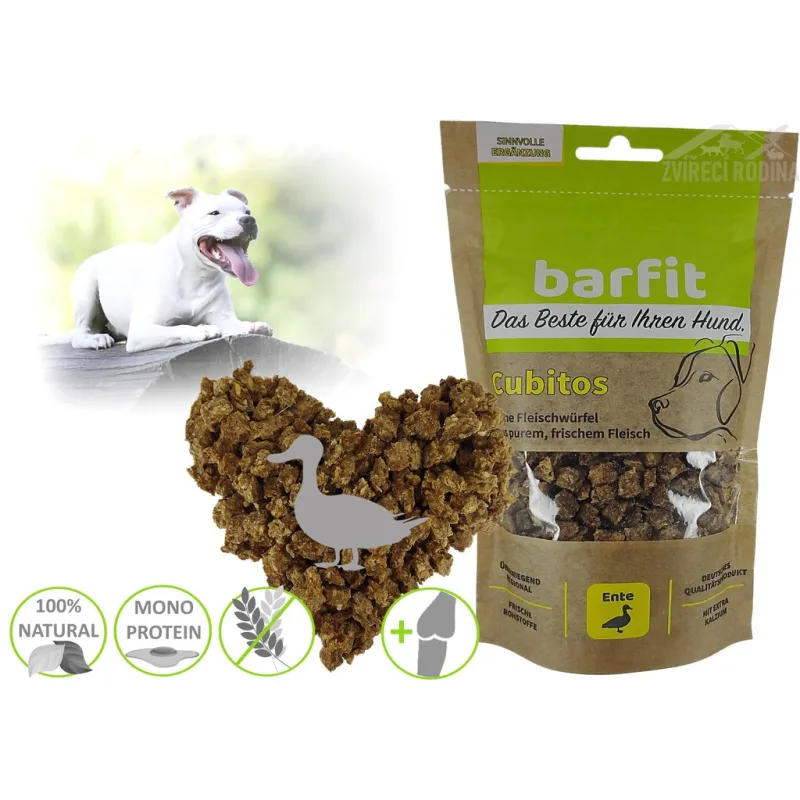 BARFIT sušené kostky masa 100% clear - kachna 200g