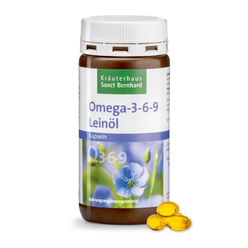 Lněný olej Omega 3-6-9 500 mg 180 kapslí
