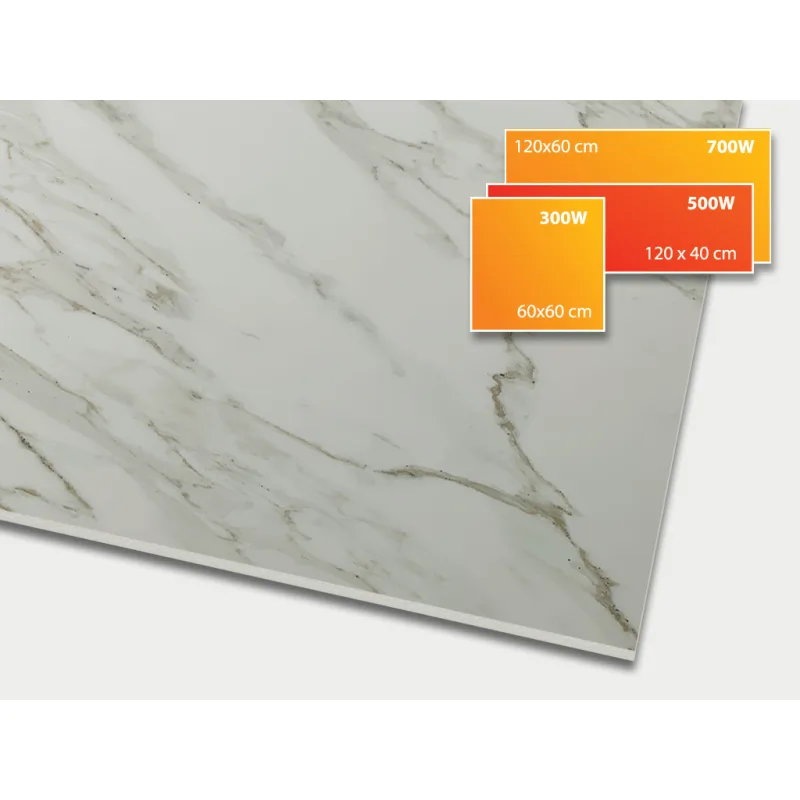 ECOSUN 500 CR Calacatta, keramický topný infrapanel 500 W