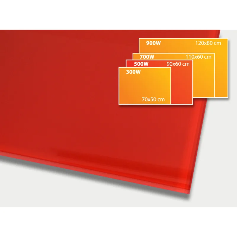 ECOSUN 500 GR Red, sálavý skleněný panel 500 W