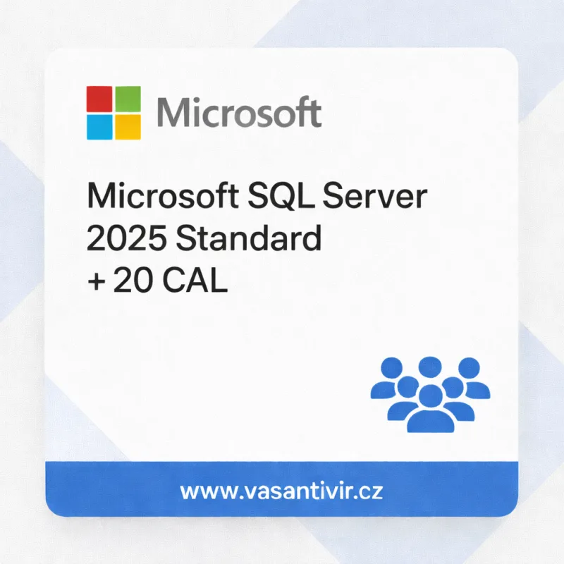 Microsoft SQL Server 2025 Standard + 20 CAL, nová