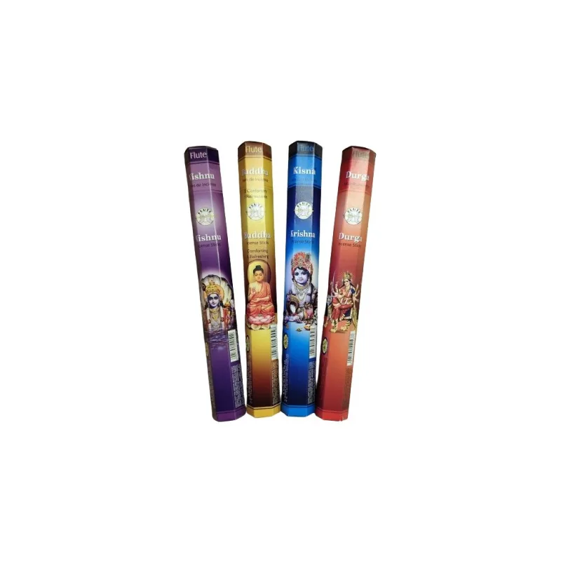 FLUTE Krishna, Durga, Vishnu, Buddha 4 x 20pcs