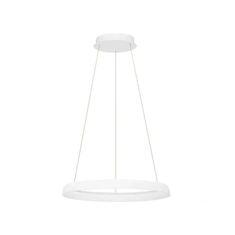 Bílé kovové závěsné LED světlo Ovia 60 cm