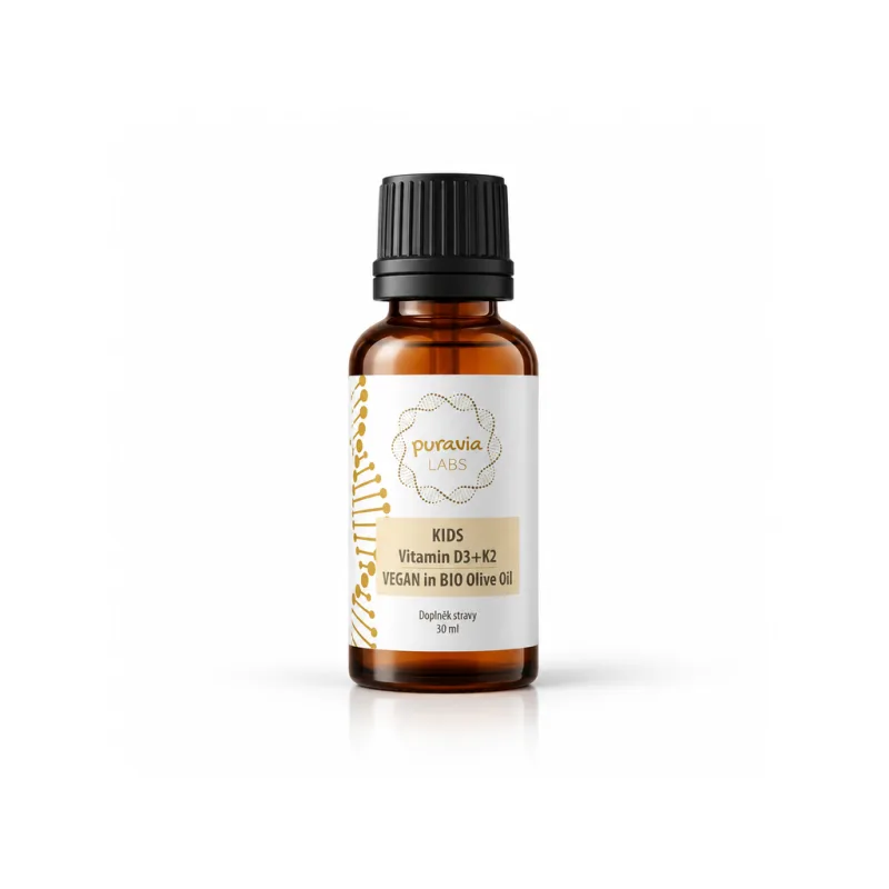 KIDS Vitamín D3+K2 v bio olivovém oleji VEGAN 30ml
