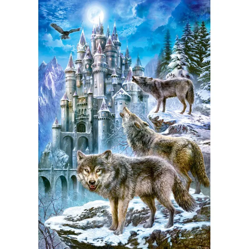 Puzzle Vlci a hrad