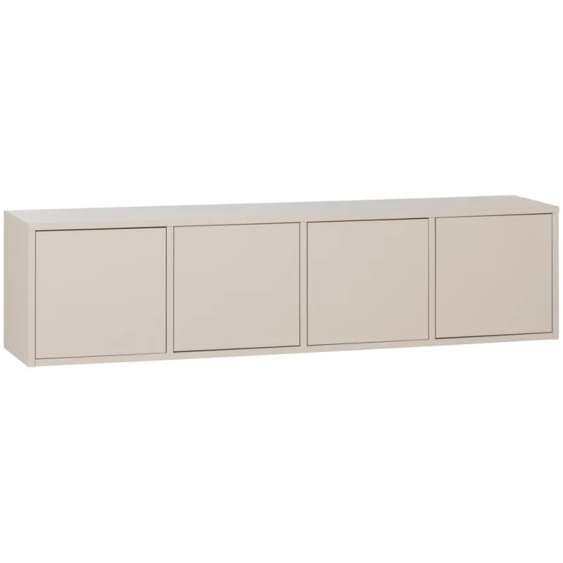 Béžový dřevěný TV stolek Merel 200 x 39 cm