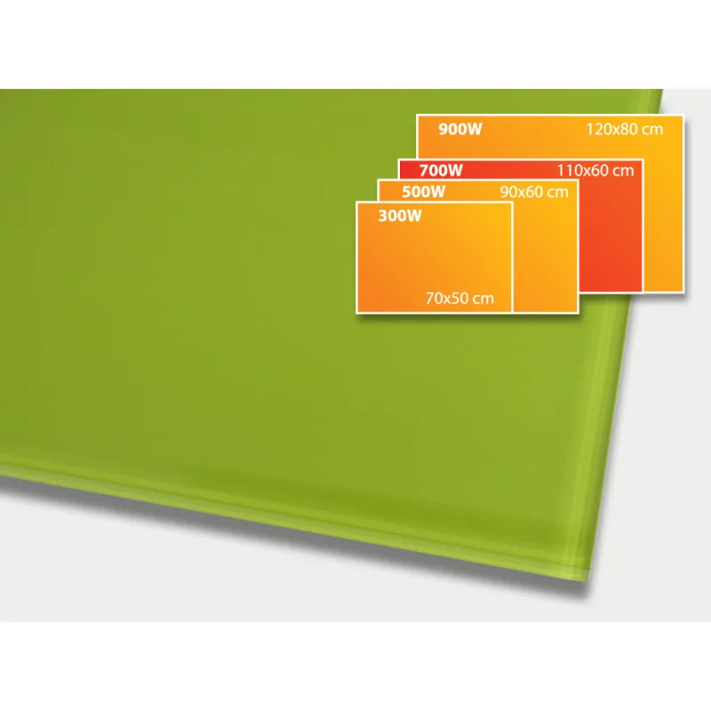 ECOSUN 700 GR Yellow-Green, sálavý skleněný panel 700 W