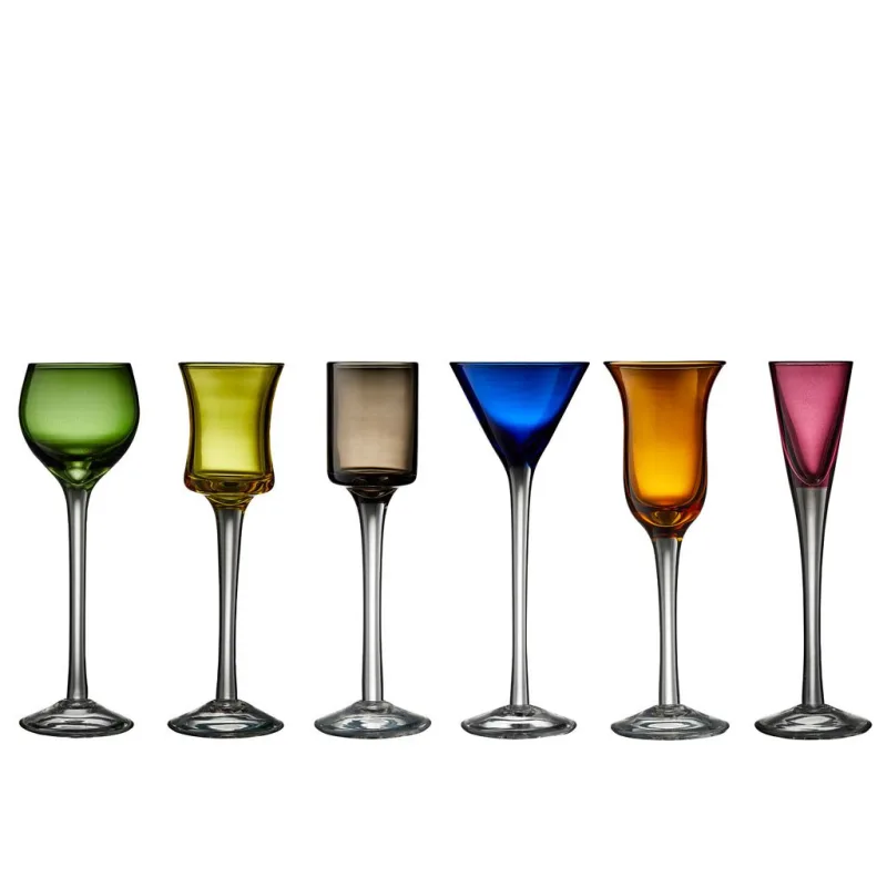 Barevné sklenice na panáka Juvel, 6 ks - LYNGBY GLAS