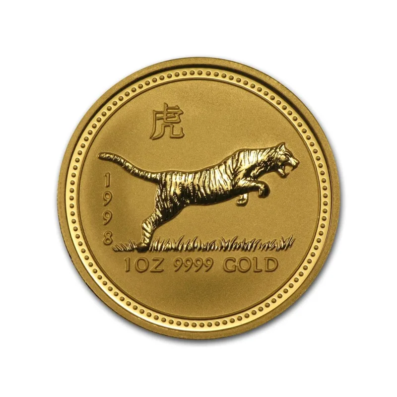 Investiční zlatá mince rok Tygra 1998 1 Oz