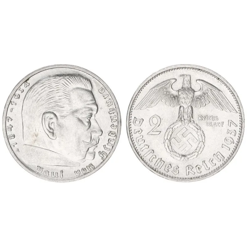 Stříbrná říšská  2 marka-1937-A-Paul von Hindenburg