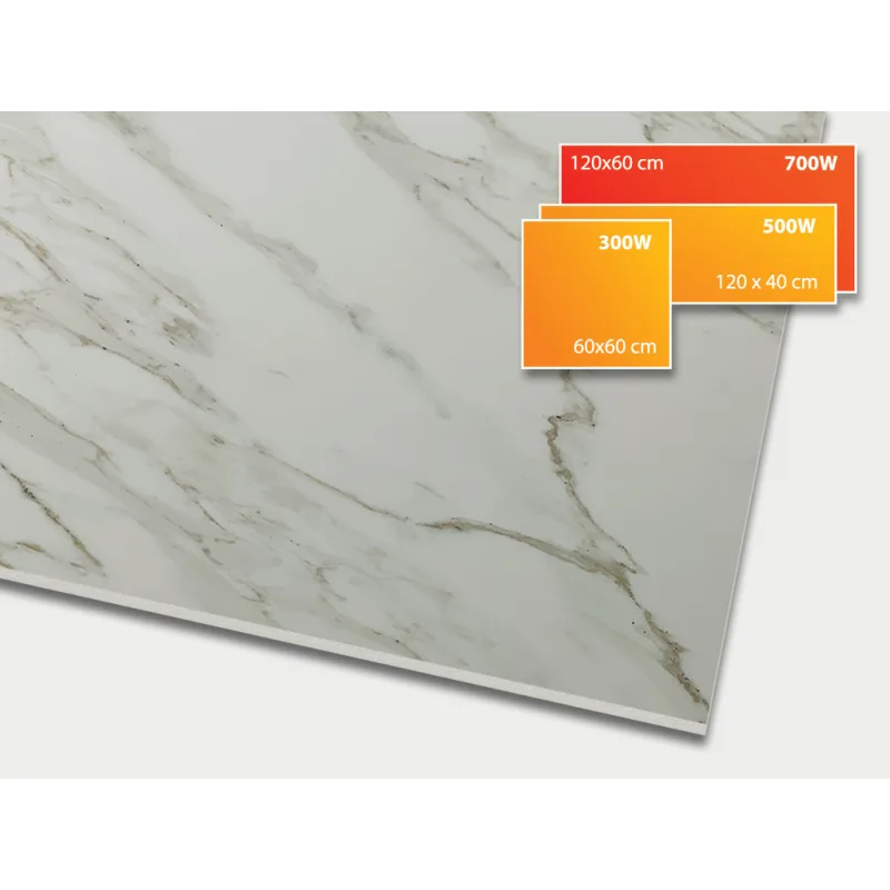 ECOSUN 700 CR Calacatta, keramický topný infrapanel 700 W