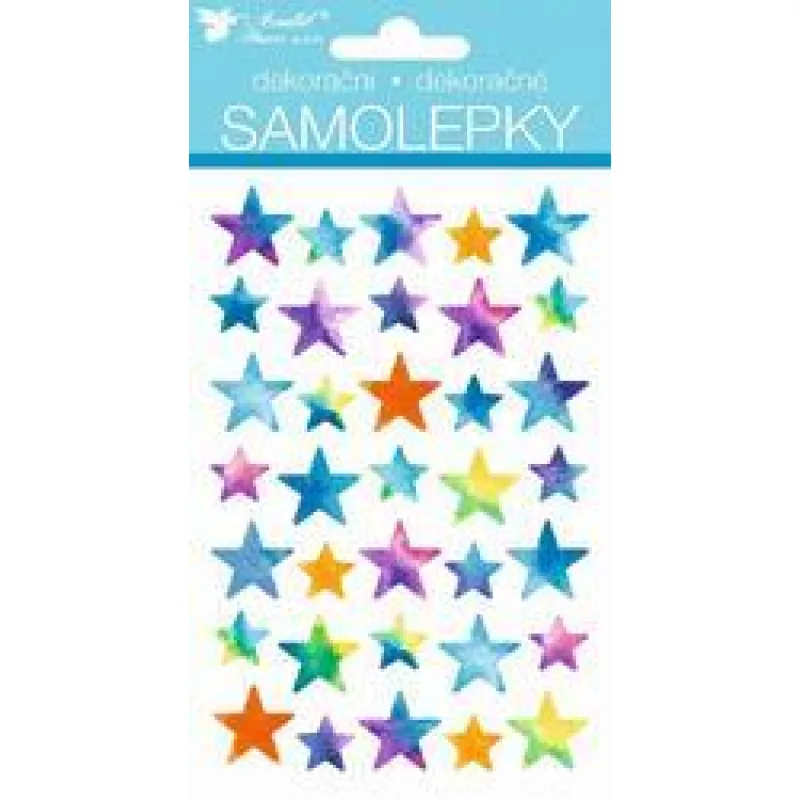 Dětské samolepky 3D Hvězdy duhové - 35 ks