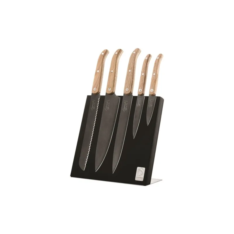 Blok s noži Laguiole Innovation 6 ks dubové - LAGUIOLE Style de Vie