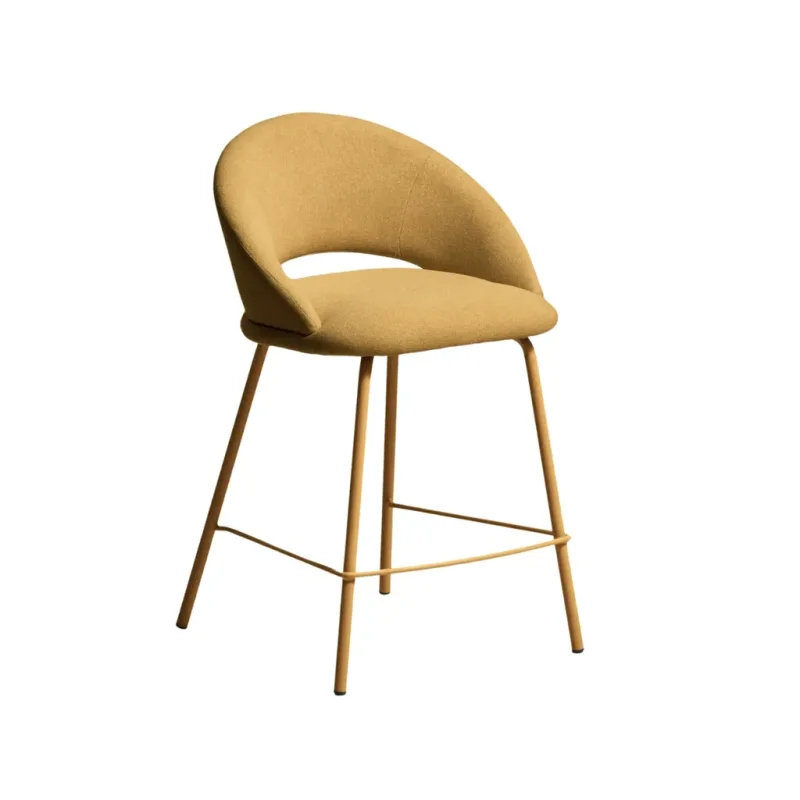 Hořčicově žlutá čalouněná barová židle Bonali 65 cm