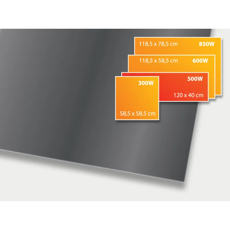 ECOSUN 500 GS Graphite, sálavý skleněný panel 500 W