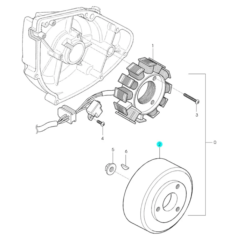 [2] Rotor / setrvačník (alternátor) – Hyosung GA 125 Cruise 1