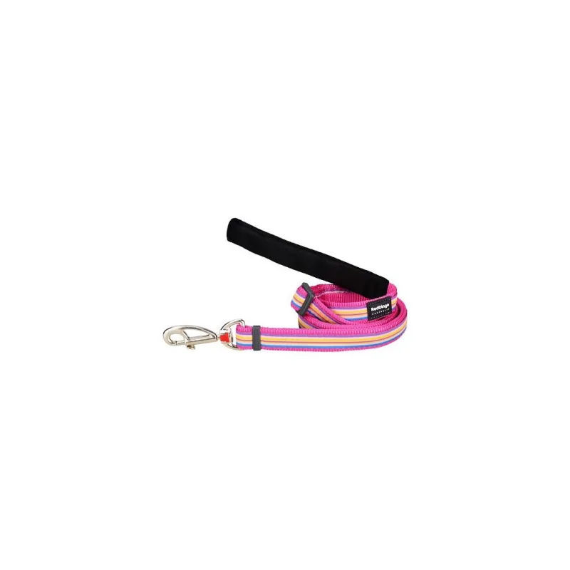 Red Dingo vodítko – Horizontal Stripes Hot Pink – 25 mm x 1,8 m