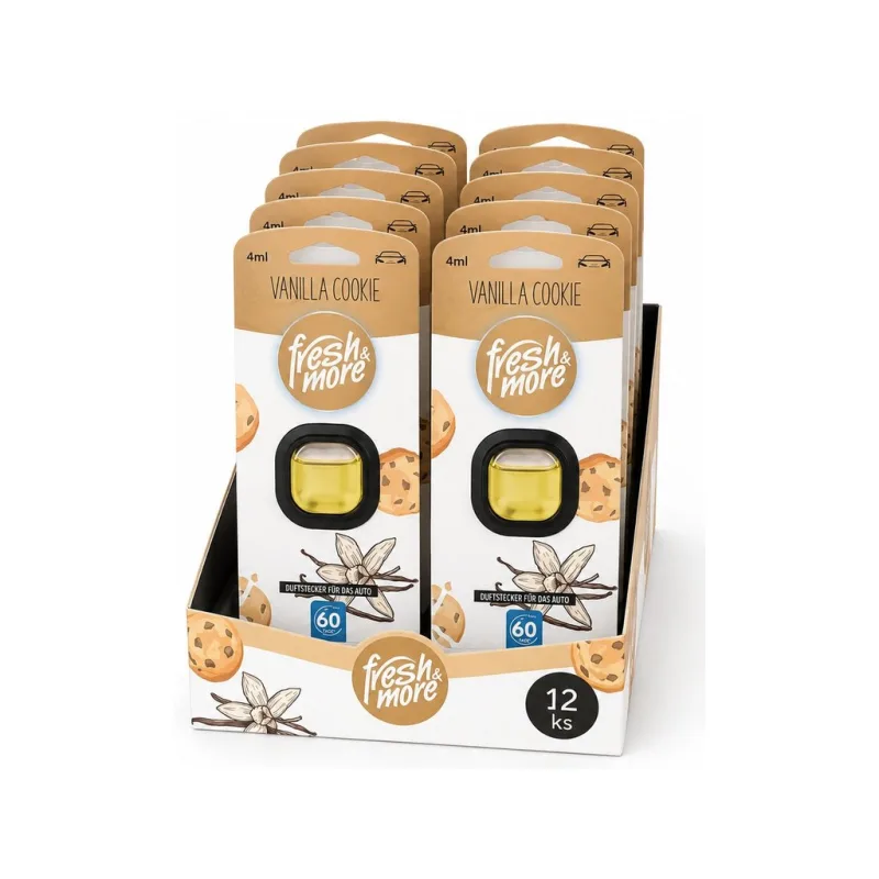 Fresh & More Osvěžovač vzduchu do auta Vanilla Cookie 12x4ml - VÝHODNÉ BALENÍ  - výhodné balení