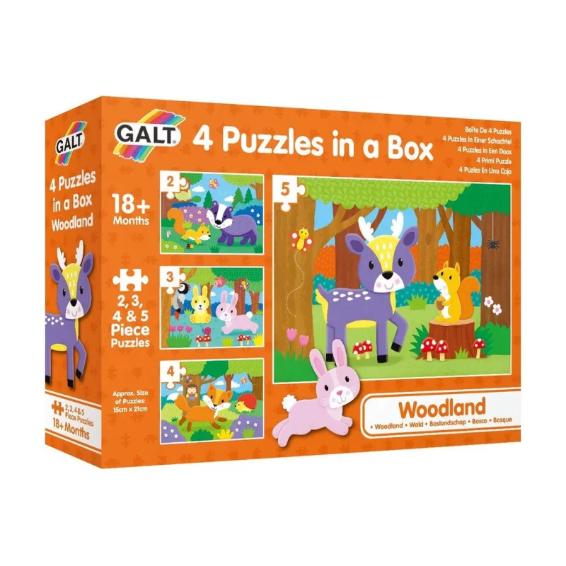 4 Puzzle v krabici - V lese