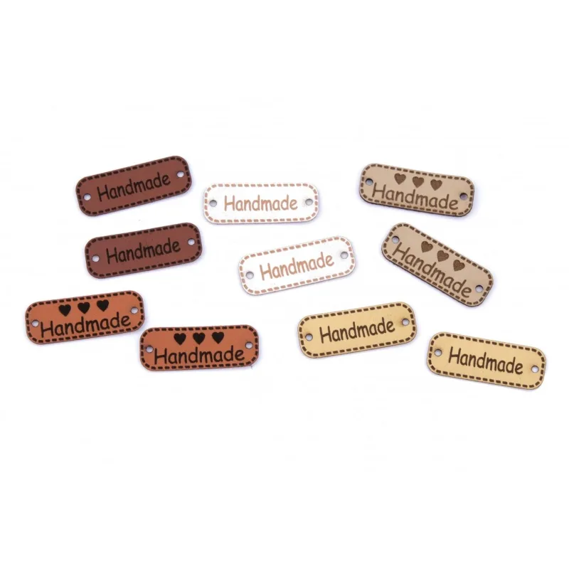 Nášivka handmade z eco kůže 3cm mix 20ks