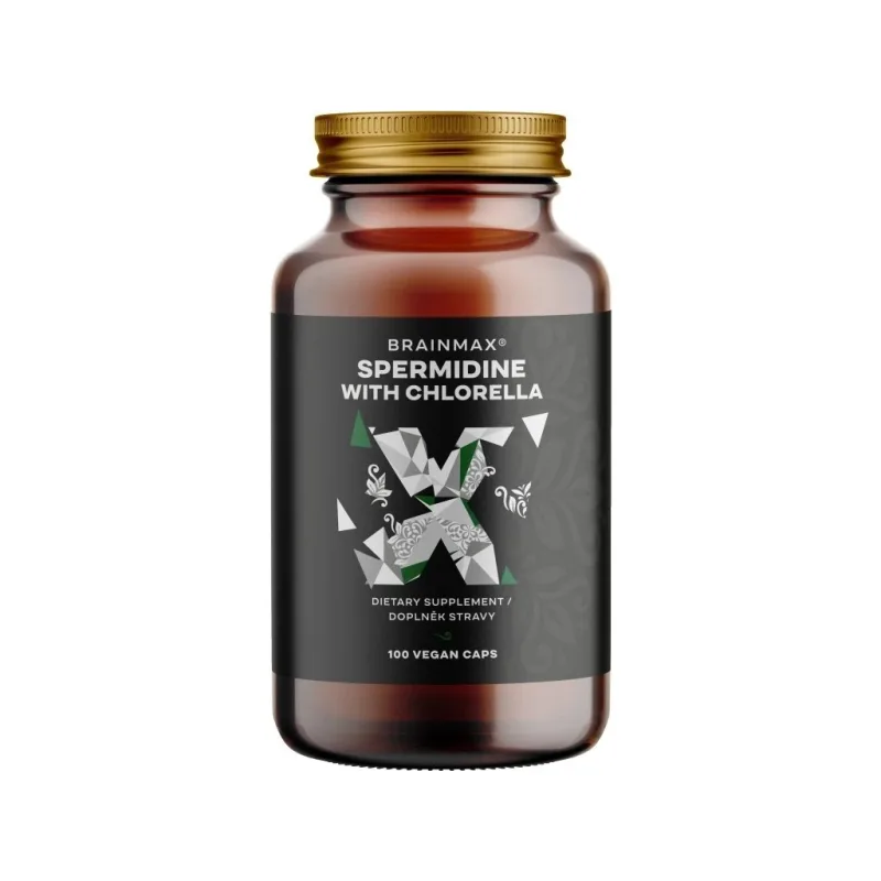 SPERMIDINE WITH CHLORELLA - SPERMIDIN S CHLORELLOU 100 rostlinných kapslí BRAINMAX
