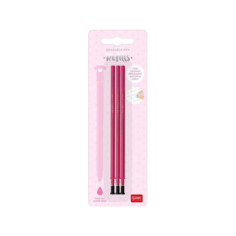 Set náplní do gumovatelných per Legami Refill Erasable Pen - Pink - set 3 ks