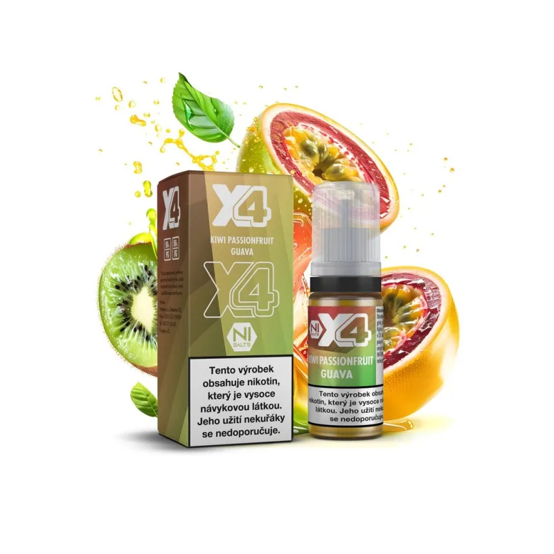 X4 Bar Juice Kiwi Passionfruit Guava 10ml 20mg  Kiwi, marakuja a guava