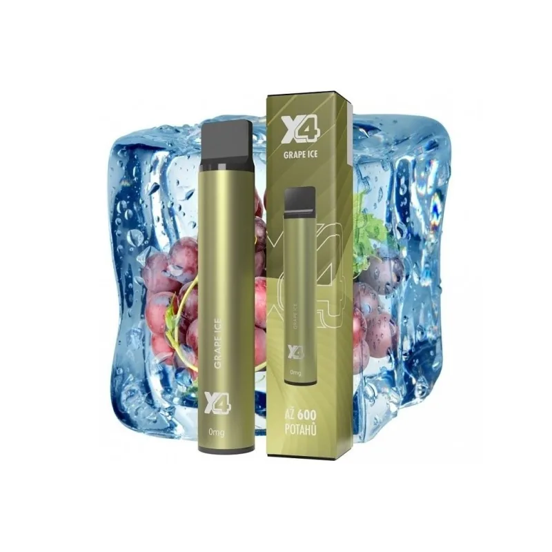 X4 Bar - 0mg - ZERO - Grape ICE (Chladivé hroznové  víno)